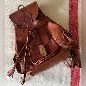 Vintage Leather Satchel Backpack
